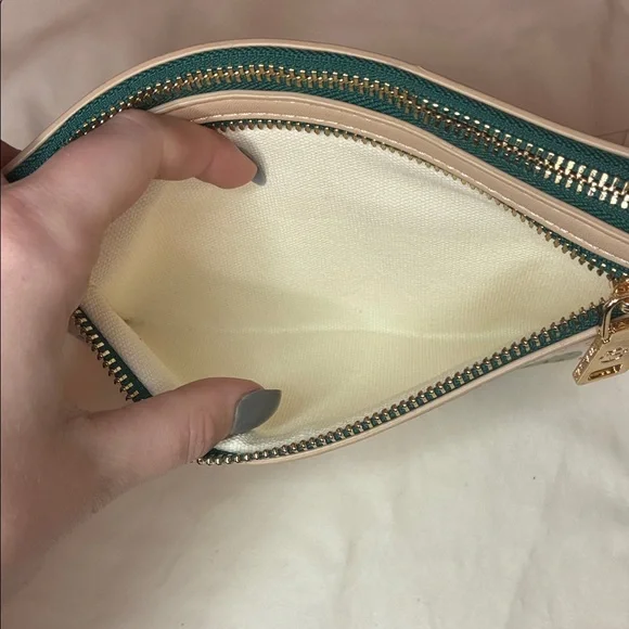 Spartina 449 Paris Map Wristlet - Cream and Pink 8.5” x 5.5” - Picture 5 of 6